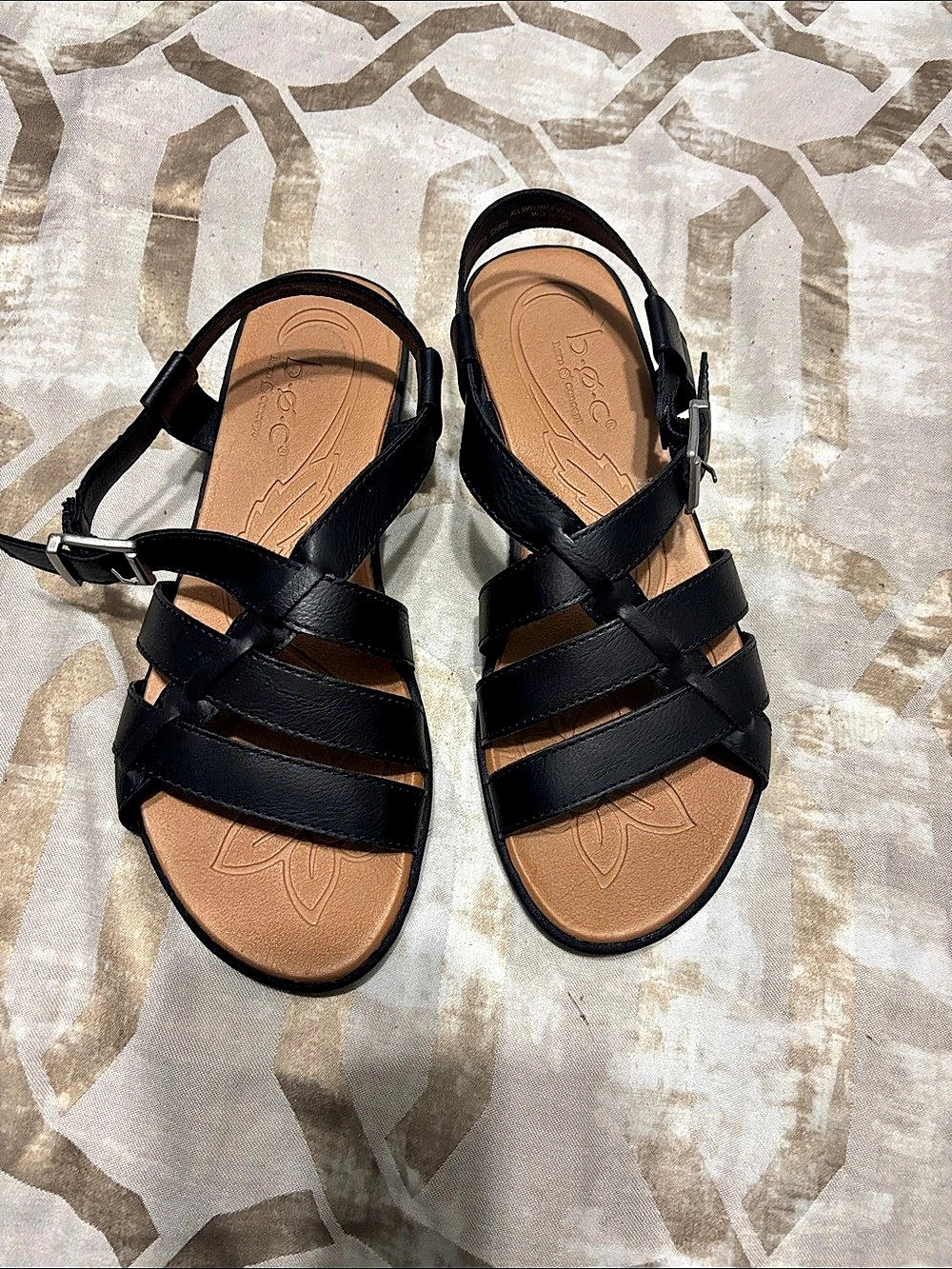 b.o.c. Melly Flat Sandal Black & Brown Sandals